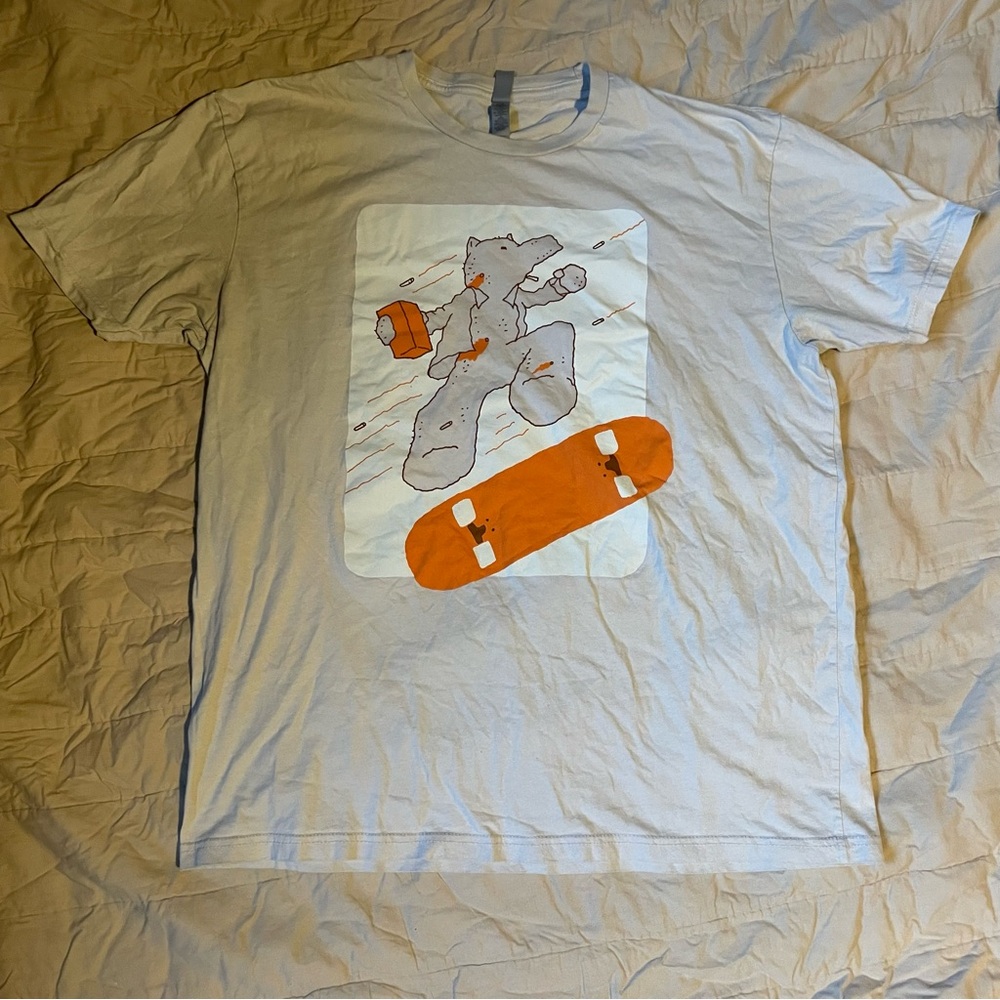 Men’s Beige Quasimoto Action Jackson Skateboard Jeff Jank Tee Shirt